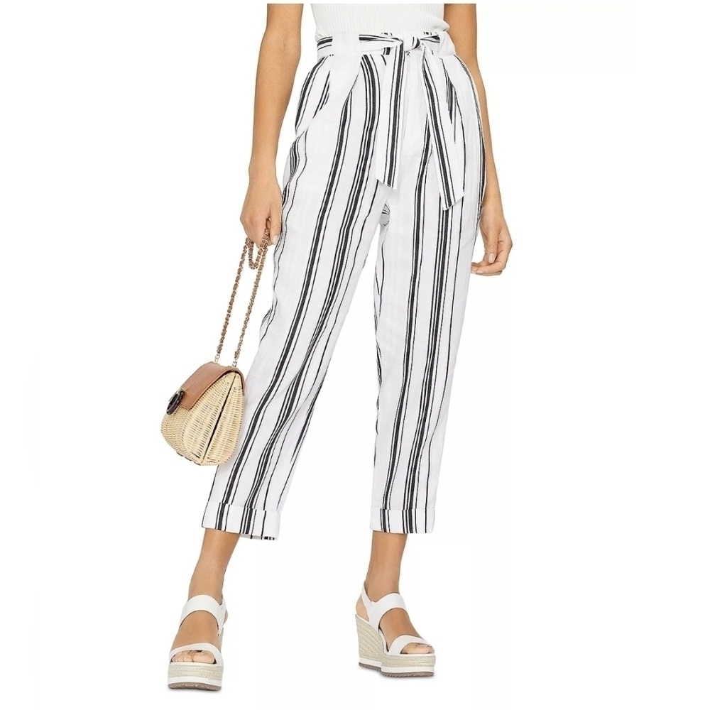 Ted Baker | NWOT | Striped Linen Blend Cropped Pants | Size 4 (US10)